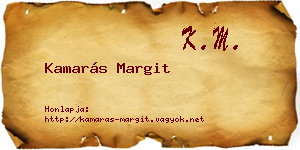 Kamarás Margit névjegykártya